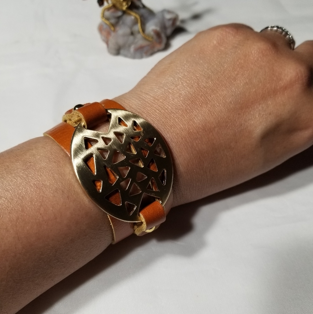 Statement Leather Twist Bracelet
